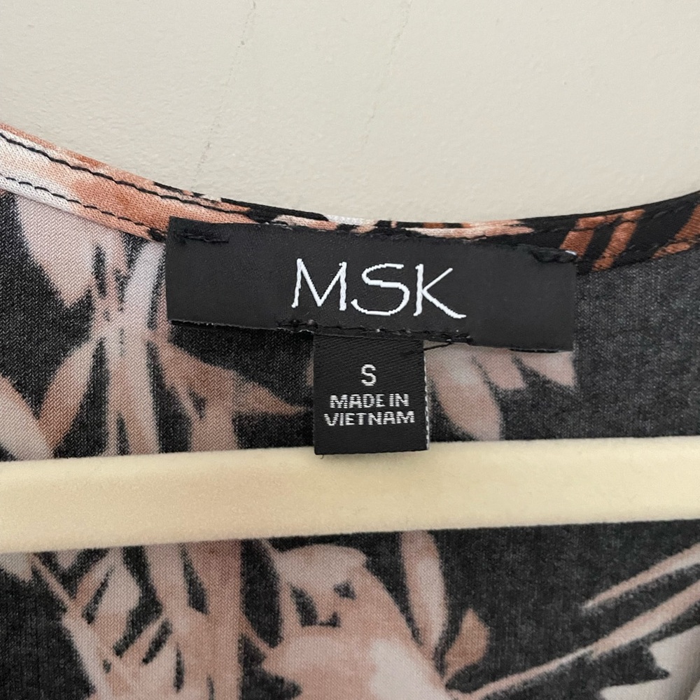 MSK Black Maxi Dress with Beige Floral Design - Picture 6 of 6
